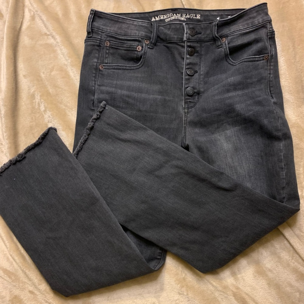 High Waisted Crop Flare Jean